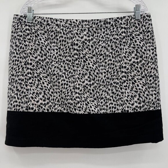 Michael Kors Plus Animal Print Black/White Lined Mini Skirt Women's 14 - Picture 1 of 6